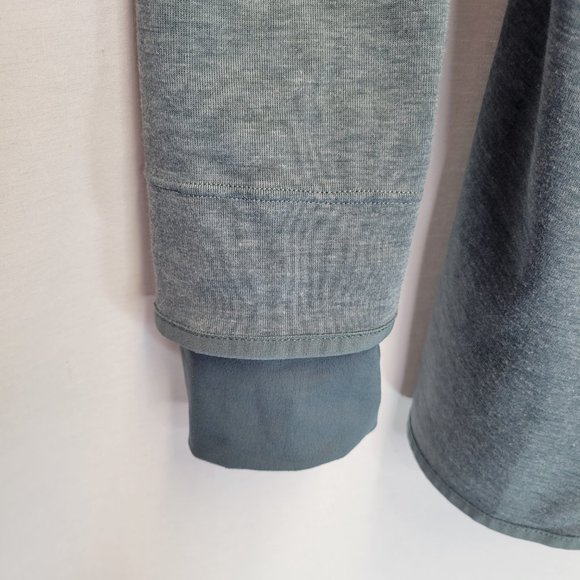 Nike Women's Small Pullover Sweatshirt Blue Wrap Front Pockets Double Cuff - Picture 4 of 8